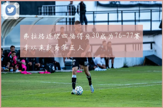 弗拉格连续四场得分30成为76-77赛季以来新秀第五人